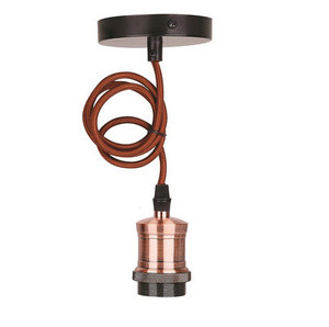 Czarne metalowe zawiesie do lampy E27 do salonu patynowe