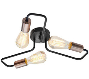 Czarna lampa wisząca sufitowa 3-punktowa do salonu HERPE metal