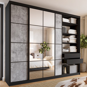 Pojemna szafa przesuwna do sypialni z lustrem 280 cm EDGE MAX