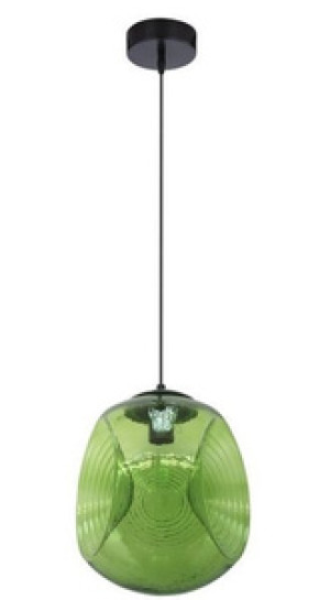 Zielona lampa wisząca sufitowa z regulacją wysokości do salonu CLUB metal szkło
