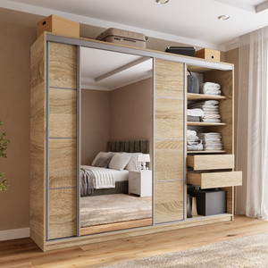 Szafa przesuwna 250 cm z lustrem Dąb Sonoma TOP