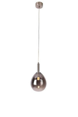 Srebrna lampa wisząca szklana do salonu i jadalni LUKKA LED