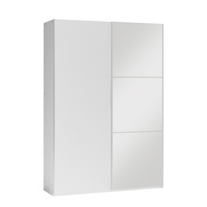 Biała dwudrzwiowa szafa przesuwna z lustrem 150 cm VASCO