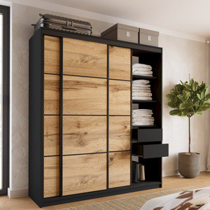 WYPRZEDAŻ Szafa przesuwna 180 cm dąb wotan LOFT