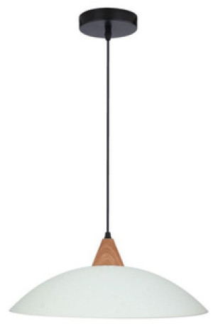 Biała lampa wisząca szklana matowa do salonu OTRIKS metal szkło