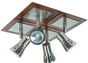 Srebrna lampa sufitowa plafon 4-punktowy do salonu MODENO metal