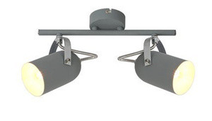 Szary kinkiet nad lustro do łazienki 2xE14 GRAY metal