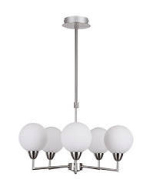 Lampa wisząca z regulacją wysokości 5x25W G9 LOGOS metal szkło