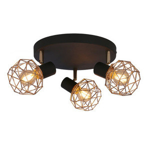 Czarna lampa sufitowa plafon 3-punktowa do salonu ACROBAT metal