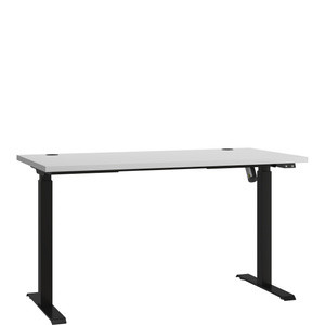 Białe biurko regulowane elektrycznie 138x67 cm MULL metalowe nogi