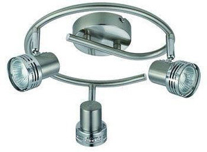 Chromowana lampa sufitowa 3-punktowa do salonu METRO spirala