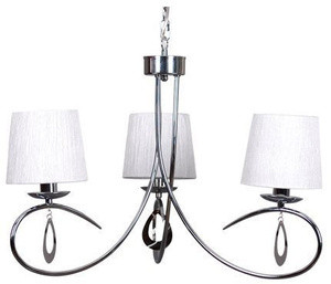 Biała lampa wisząca 3-płomienna do salonu ARNIKA metalowa