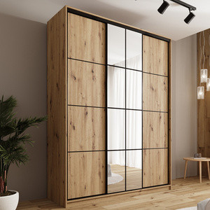 WYPRZEDAŻ Wysoka trzydrzwiowa szafa przesuwna 180 cm z półkami EDGE MAX