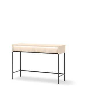 Toaletka z szufladami do sypialni 112cm oświetleniem beżowa TREND