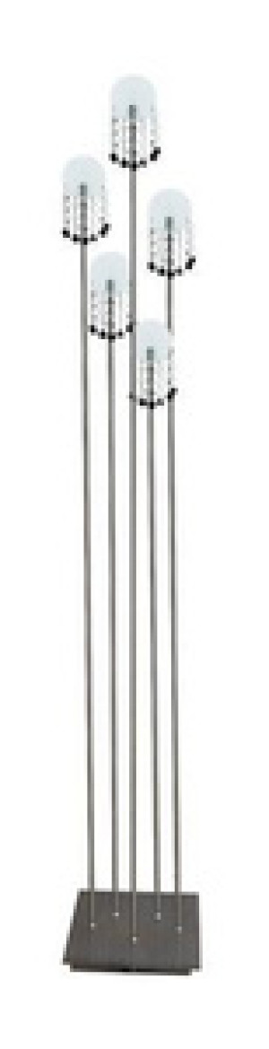 Srebrna lampa podłogowa 150 cm do salonu LUXOR chrom mat 5xG4