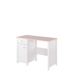 Białe biurko dziecięce z szafką 110 cm LUNA