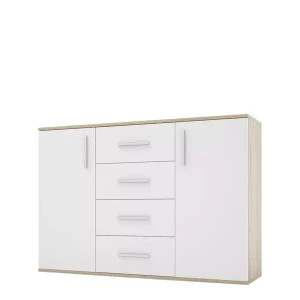 WYPRZEDAŻ Biała komoda do salonu 112 cm SIMPLE II