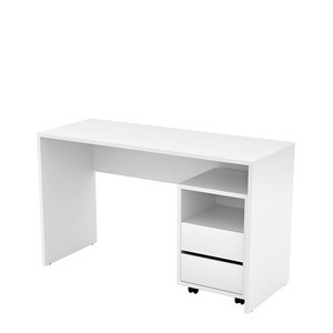 Białe biurko komputerowe z kontenerkiem 130 cm AGAPI