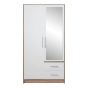 Dwudrzwiowa szafa z lustrem 100 cm szuflady SEVAS