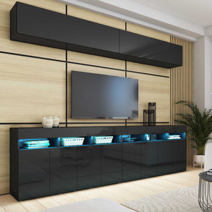 Meblościanka czarna połysk 280 cm PREMIUM