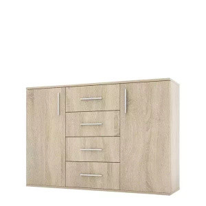 WYPRZEDAŻ Komoda do salonu 112 cm dąb sonoma SIMPLE II
