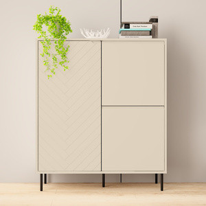 Dwudrzwiowa komoda 102 cm do salonu z półkami MIVIO kaszmir