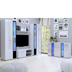 WYPRZEDAŻ Białe meble do salonu połysk Cube XL