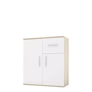 WYPRZEDAŻ Biała komoda z szufladą do salonu 75 cm SIMPLE I