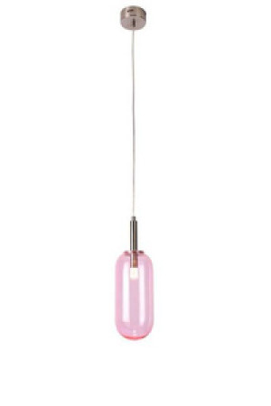 Różowa lampa wisząca LED nad stół do jadalni FIUGGI szklana długa