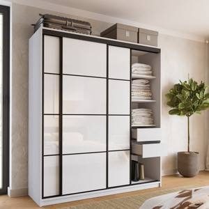 WYPRZEDAŻ Szafa do przedpokoju 180 cm biała połysk LOFT