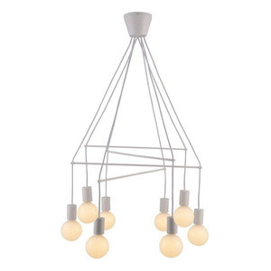 Biała lampa wisząca loft 8xE27 do salonu ALTO metal