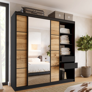 WYPRZEDAŻ Szafa przesuwna 200 cm dąb wotan LOFT