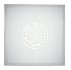 Biało-srebrny plafon sufitowy LED 16W 4000K do salonu LUX satyna mały ring