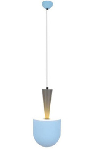 Niebiesko-szara lampa wisząca do salonu Visby 1 punkt światła metal