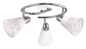 Biała lampa sufitowa spirala 3-punktowa do salonu DISCOVERY metal