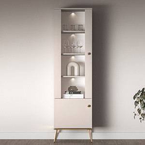 Witryna 55 cm do salonu SELGIN kaszmir cichy domyk metalowe uchwyty