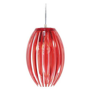 Czerwona lampa wisząca mała do salonu ABUKO tworzywo sztuczne