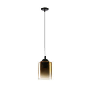 Czarna lampa wisząca z kloszem złotym do salonu Serena 1 punkt światła