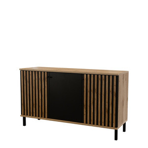 Loftowa trzydrzwiowa komoda z lamelami 150 cm LANDO