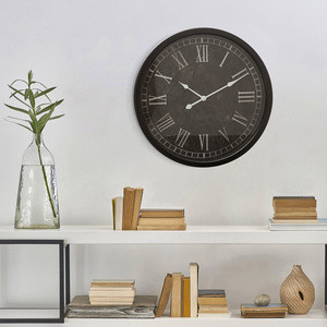 Zegar ścienny dekoracyjny 40x7 cm czarny z MDF szkłem i tworzywem