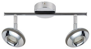 Srebrna lampa sufitowa LED 2-punktowa do salonu SKIPPER COB metal