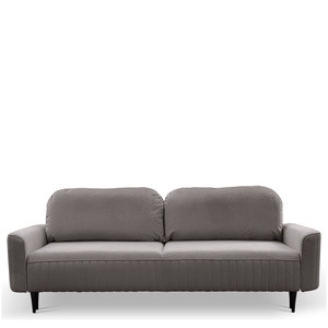 Szara sofa do salonu z funkcją spania VELINA pojemnik na pościel