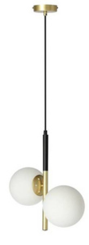 Czarna lampa wisząca sufitowa nad stół Duo biało-złota 2xE14 metal-szkło