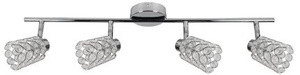 Srebrna lampa sufitowa 4-punktowa do salonu YORKY metal
