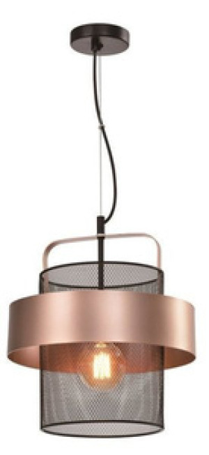 Czarna miedziana lampa wisząca industrialna do salonu FIBA metal