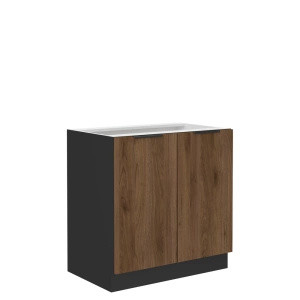Dwudrzwiowa dolna szafka kuchenna 80 cm MARGARET orzech okapi