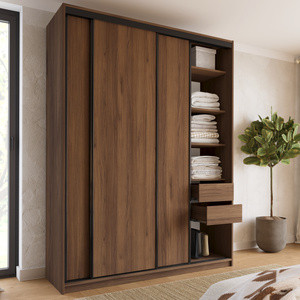 WYPRZEDAŻ Wysoka szafa przesuwna 180 cm do sypialni LOFT MAX orzech