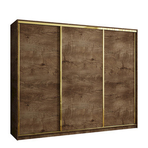 WYPRZEDAŻ Trzydrzwiowa szafa przesuwna 250 cm w stylu glamour GOLD NEW