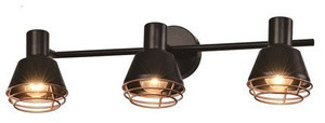 Czarna lampa ścienna sufitowa regulowana do salonu NERIA miedziany klosz