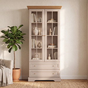 Witryna do salonu z LED KOLONIA kaszmir